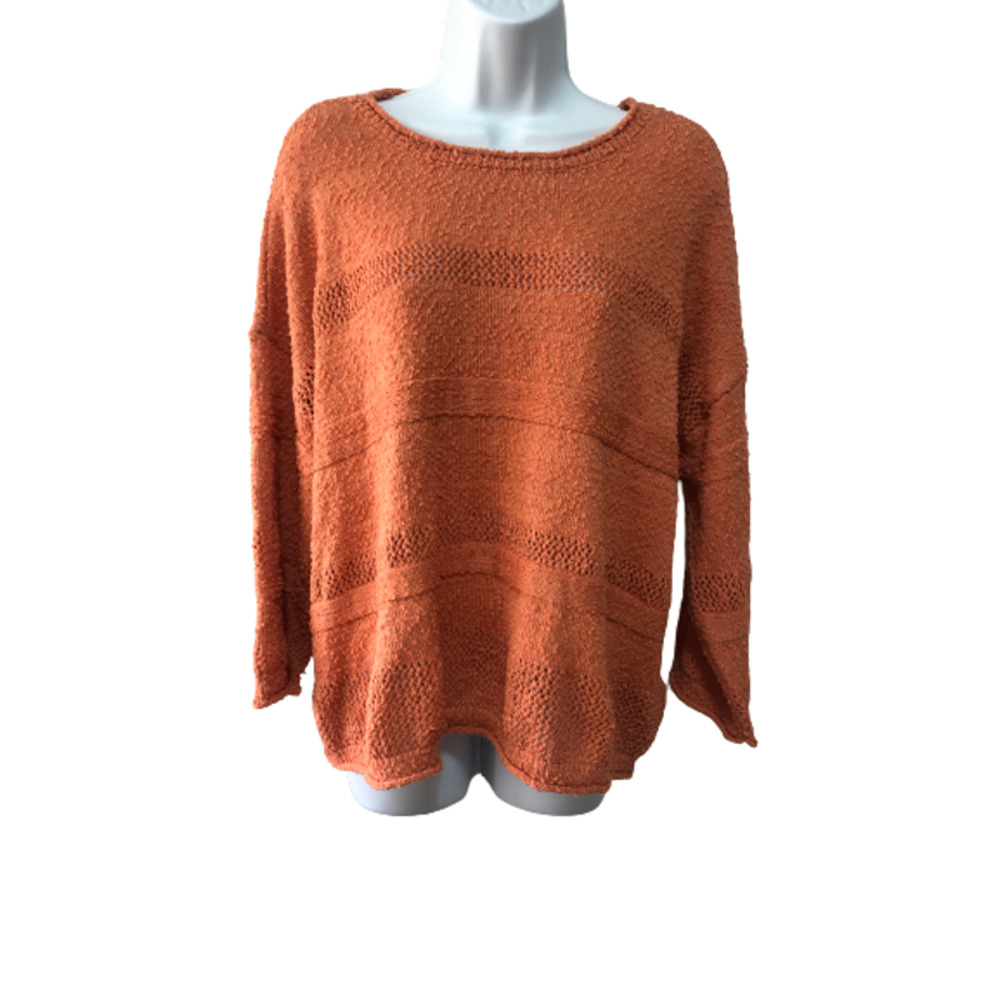 Margeaux & Elle XL Apricot Light Knit Semi Sheer Sweater